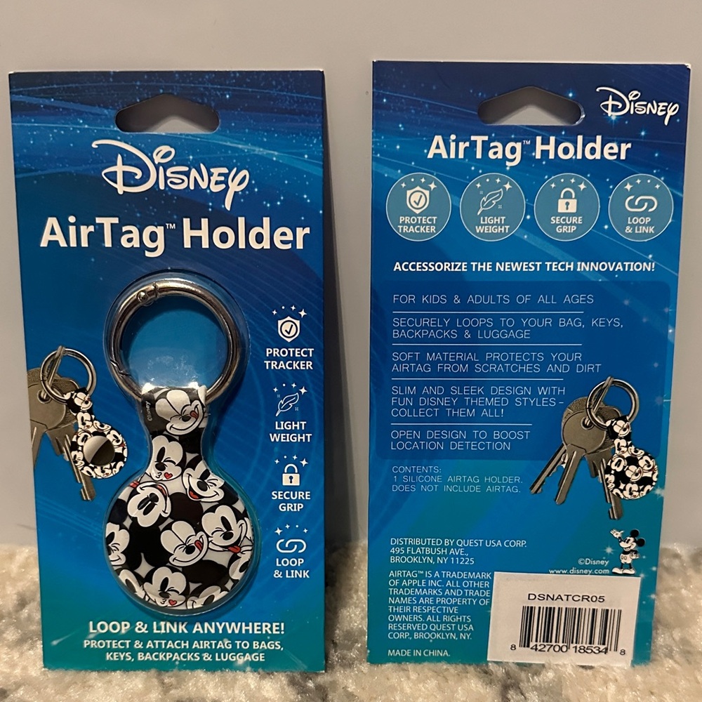 Disney Black and White Mickey Mouse AirTag Holder (2 available)